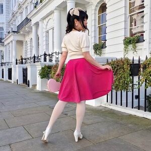 Snag Tights Ottoman Skirt in Barbara - Chic Fuchsia Skater Skirt